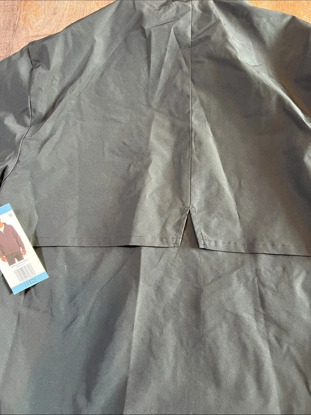 Weatherproof Men's Hooded Raincoat Jacket in Black